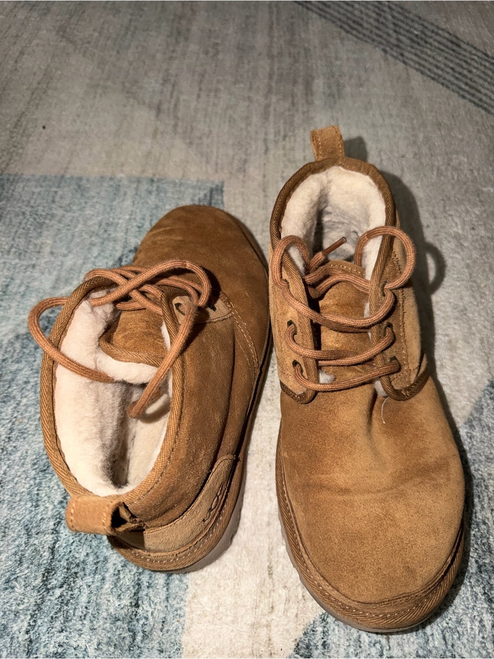 UGG Chestnut Suede Lace-Up Ankle Booties